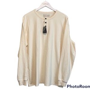 NWT SANCTUARY Mens 100% Cotton Long Sleeve 1/4 Button Up Thick Shirt | M